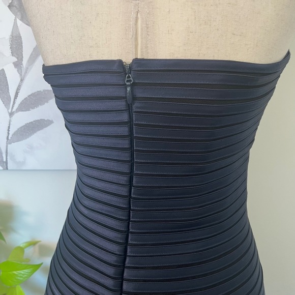 Strapless Dark Blue Bandage Bodycon Dress Y2K Minimalist Party Fit Prom Cocktail - Picture 6 of 10